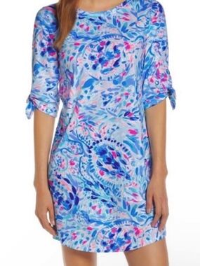 Lilly Pulitzer Blue, Pink and Navy Printed Shift Dress